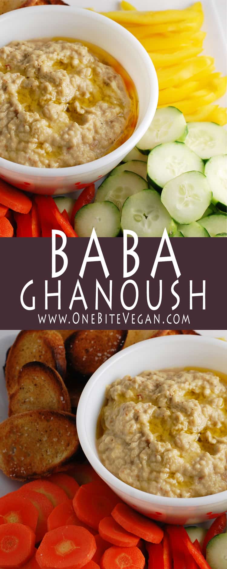 Easy 5 Ingredient Baba Ghanoush | One Bite Vegan