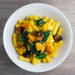 butternut squash, cipollini onions, and spinach with butternut alfredo sauce