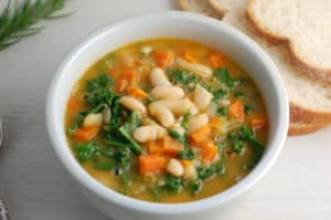 Hearty White Bean and Kale Soup - Pasta e Fagioli | One Bite Vegan