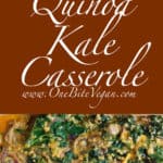 Vegan quinoa kale casserole. Another healthy quinoa casserole made with kale, onions, and mushrooms and without any added oils or fats. Great healthy addition to your weekly meal plan.