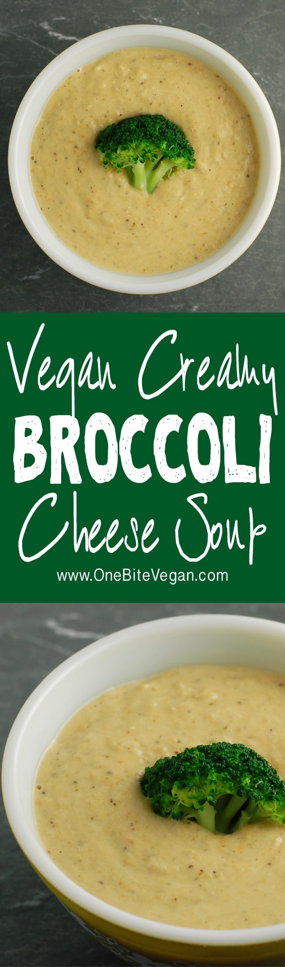 Creamy Vegan Broccoli Cheese Soup | One Bite Vegan
