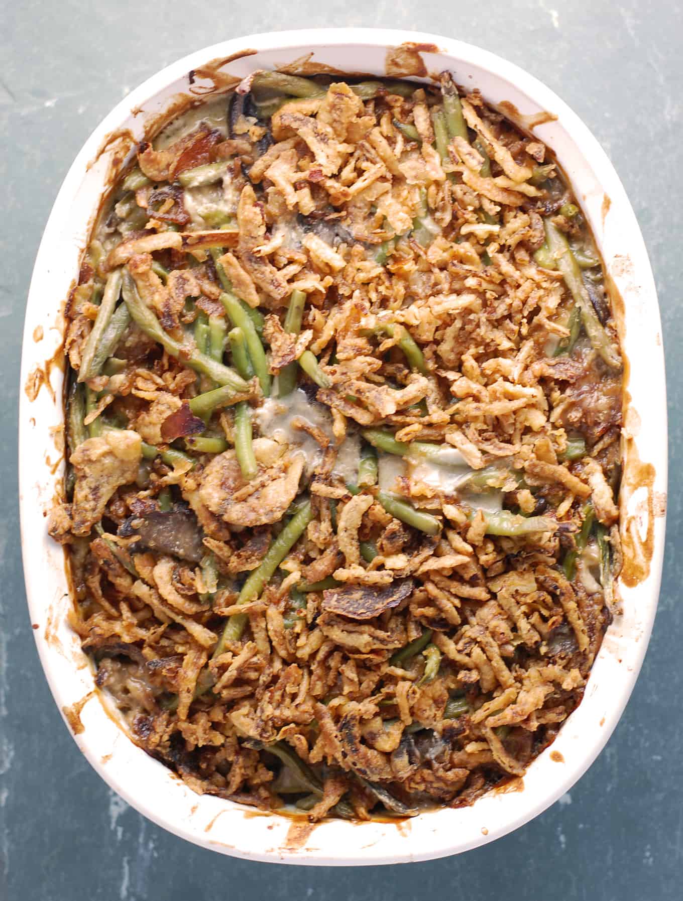 Vegan Green Bean Casserole- Thanksgiving Side Dish | One Bite Vegan