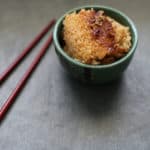kombu dashi simmered rice in a bowl with chop sticks