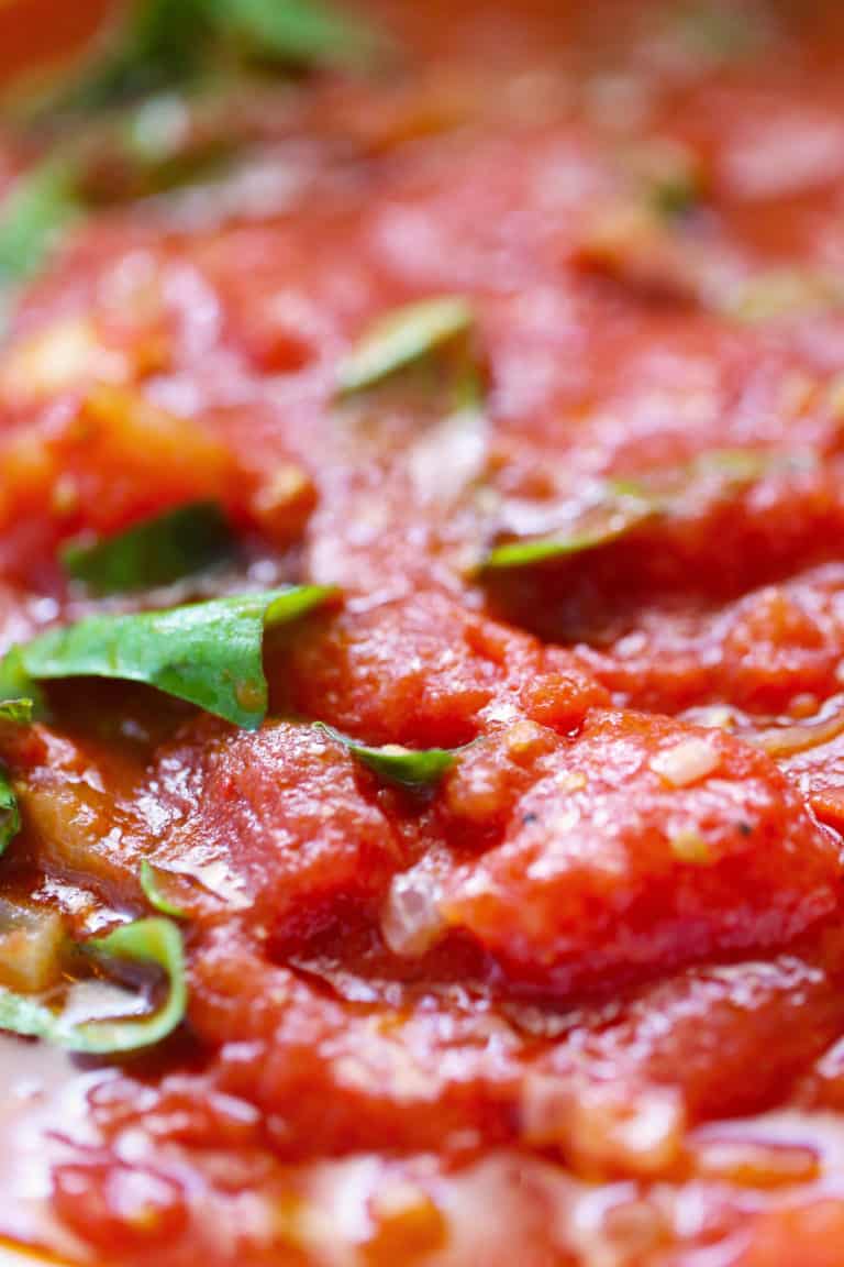 Easy 5 Ingredient Tomato Basil Sauce One Bite Vegan