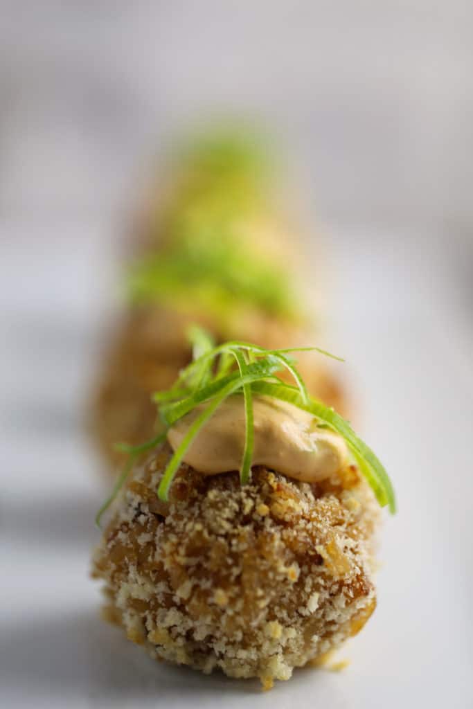 Vegan Kimchi Cream Cheese Stuffed Rice Balls One Bite Vegan