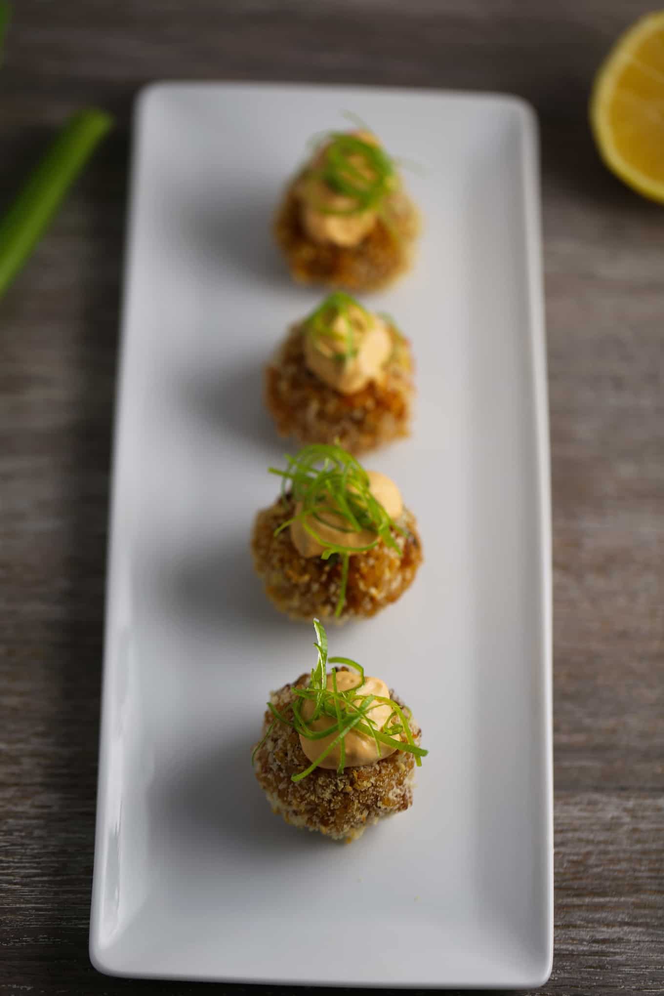 Vegan Kimchi Cream Cheese Stuffed Rice Balls One Bite Vegan