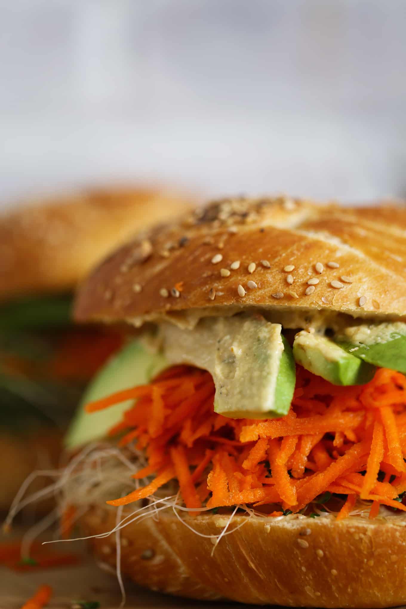 Easy 6 Ingredient Hummus and Avocado Sandwich One Bite Vegan