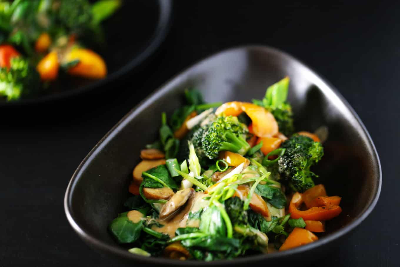 Coconut Peanut Sauce with StirFried Veggies and Rice One Bite Vegan