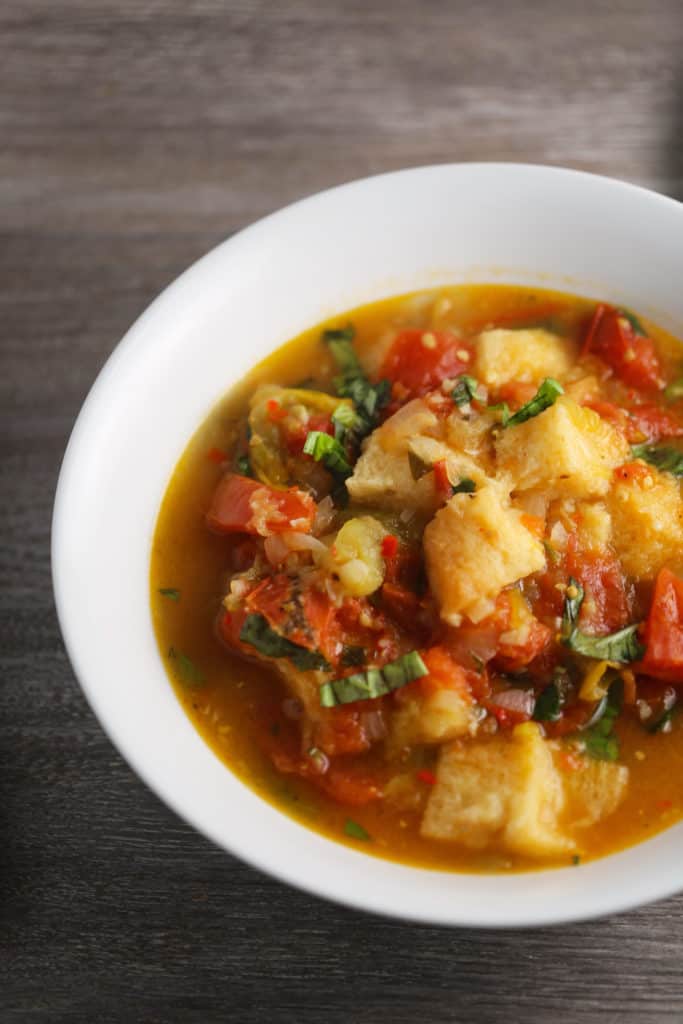 Tomato Bread Soup One Bite Vegan