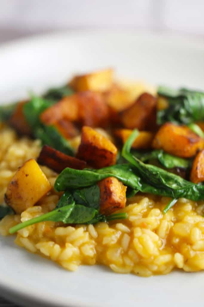 Vegan Butternut Squash and Spinach risotto