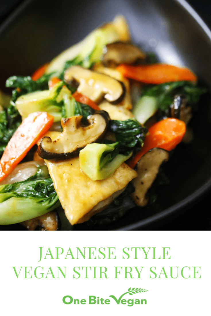 Vegan stir fry sauce Japanese Style One Bite Vegan