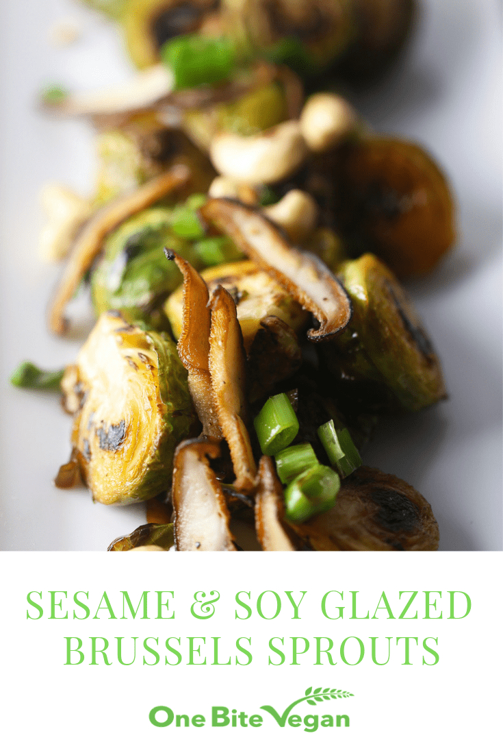 Sesame and Soy Glazed Brussels Sprouts One Bite Vegan