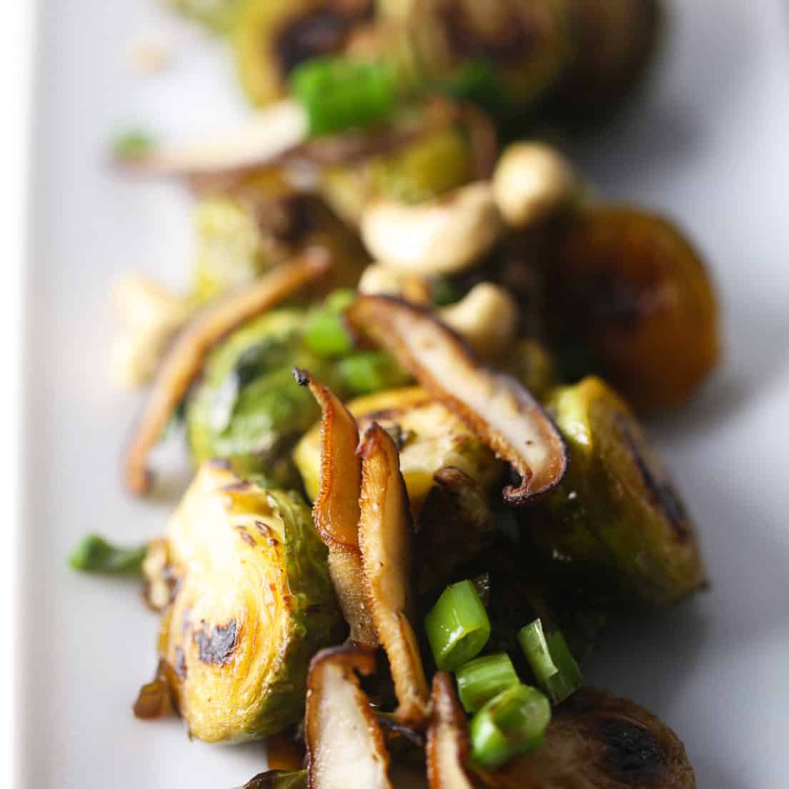 Sesame and Soy Glazed Brussels Sprouts One Bite Vegan