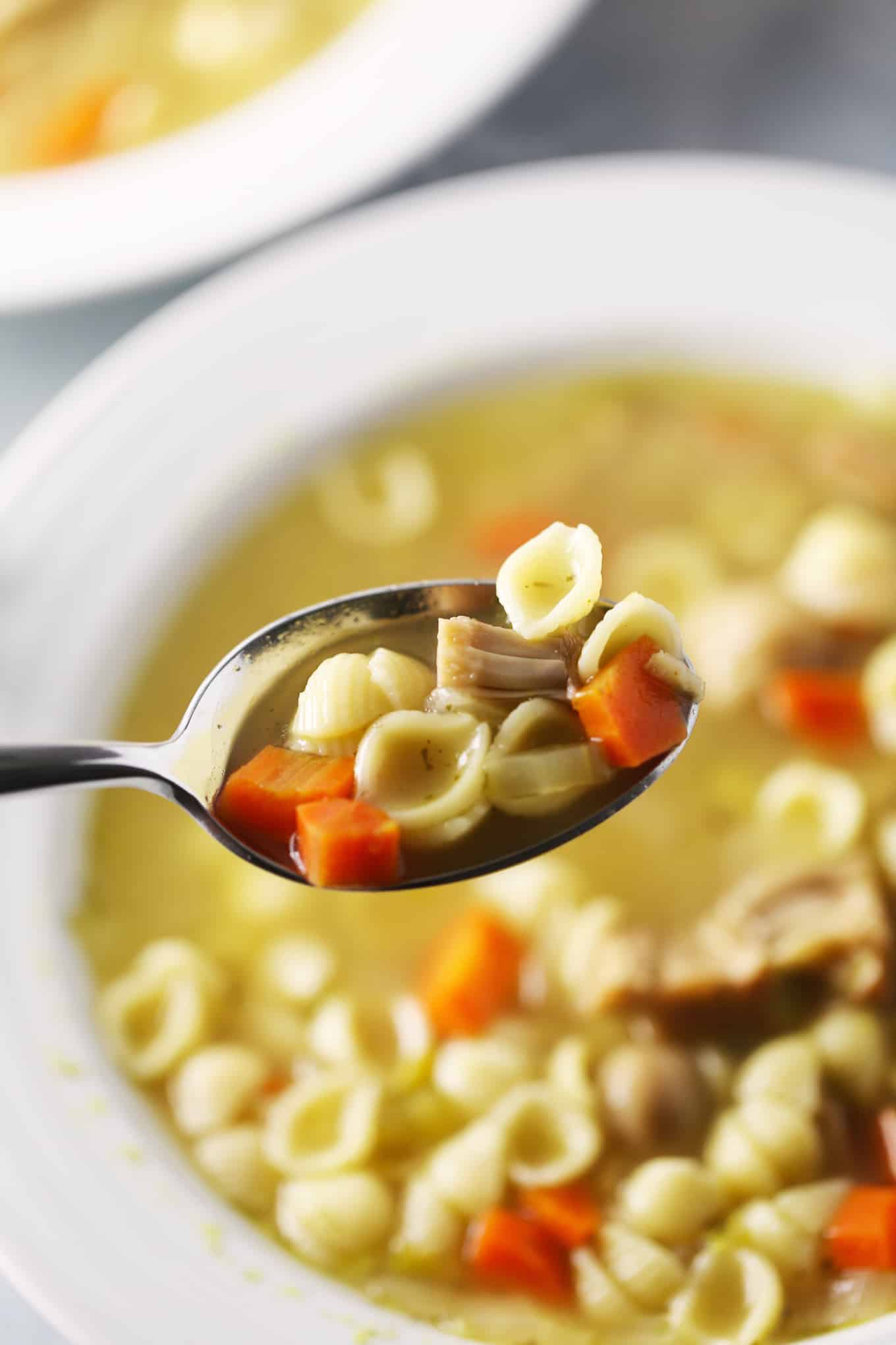 Jackfruit (not chicken) noodle soup | One Bite Vegan