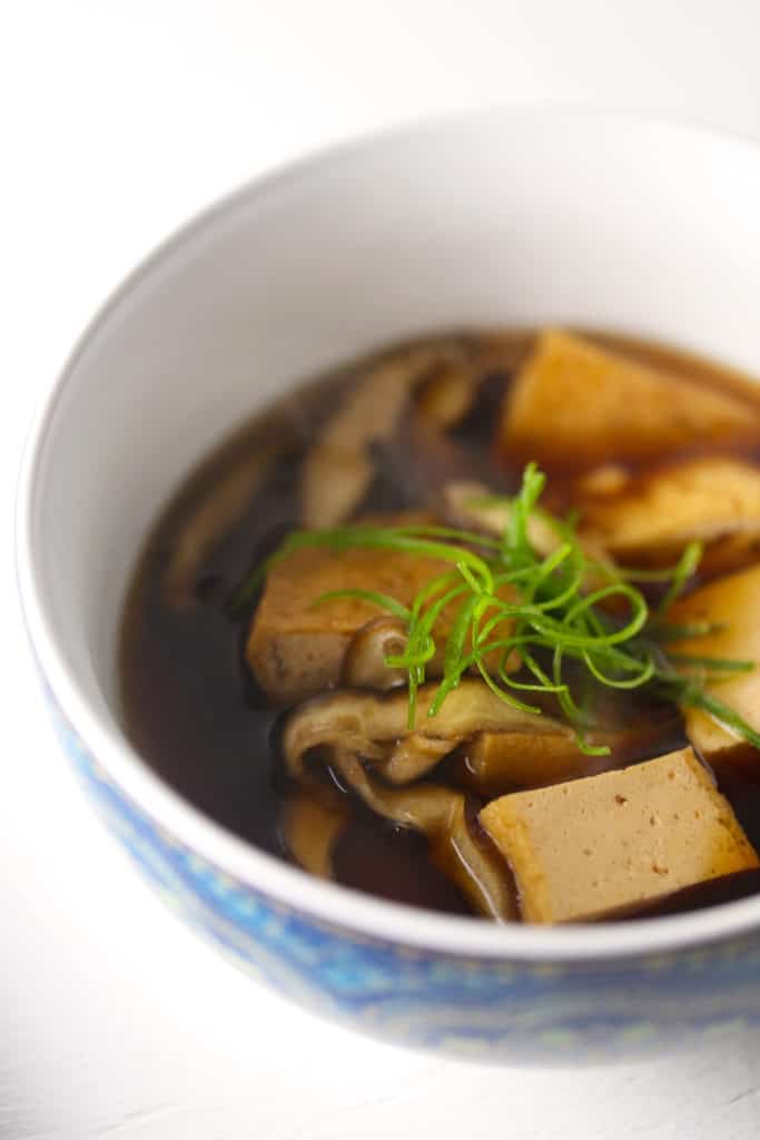 Japanese Fried Tofu in Kombu Dashi Broth | One Bite Vegan