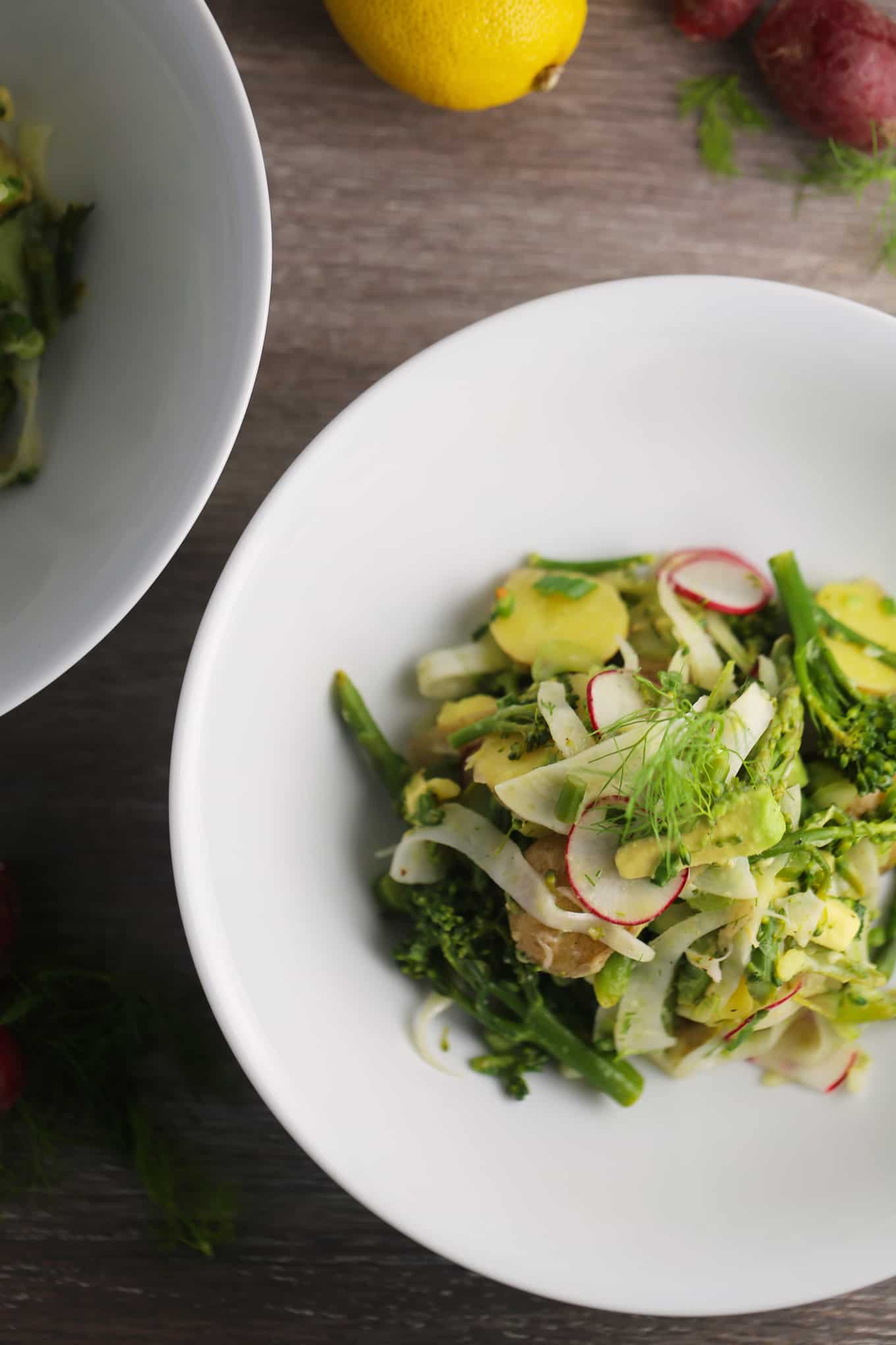 Vegan Potato Salad with Radishes, Fennel, and a Whole Lot of Green