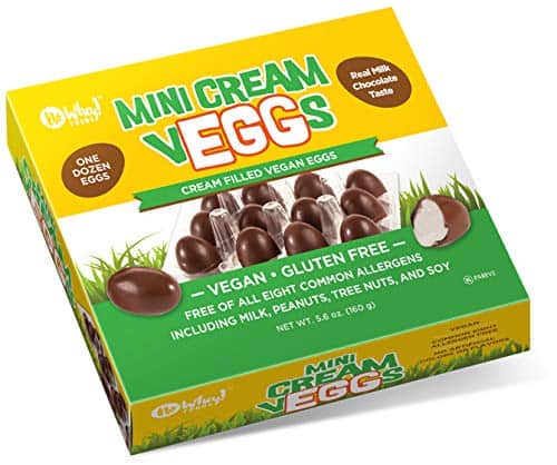 A set of mini vegan cream filled chocolate Easter eggs