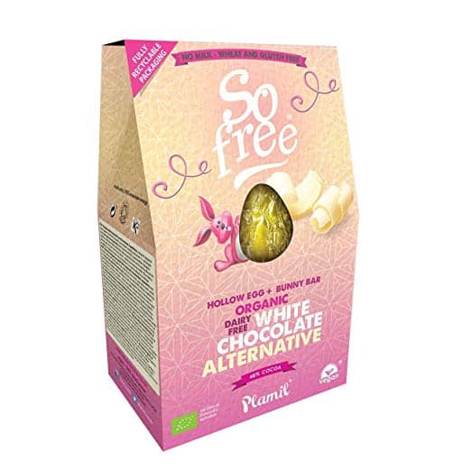 A white vegan chocolate Easter egg from So Free brand