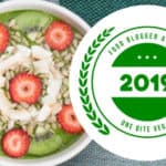 An advertisement for the One Bite Vegan Food Blogger 2019 Awards