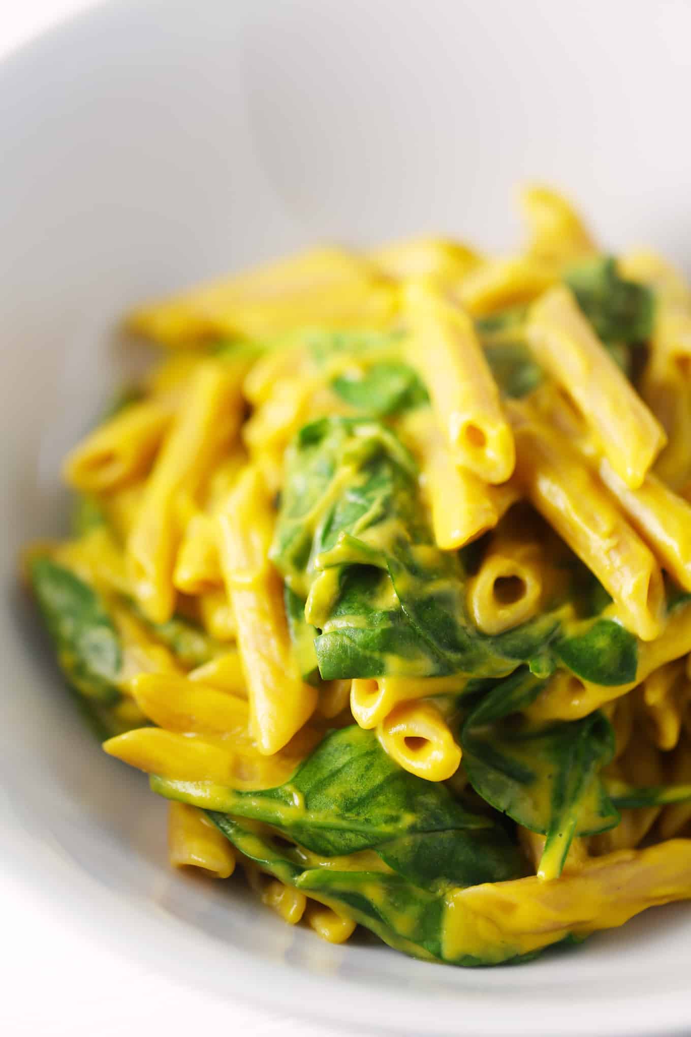 Red Lentil Pasta With Pumpkin Alfredo And Fresh Spinach One Bite