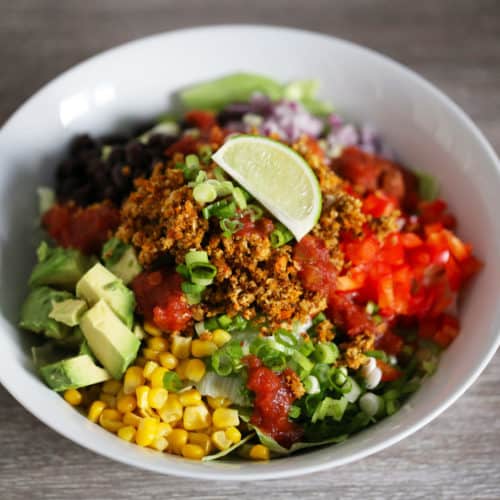 Guacamole Taco Salad Bowls - Jazzy Vegetarian - Vegan and Delicious!