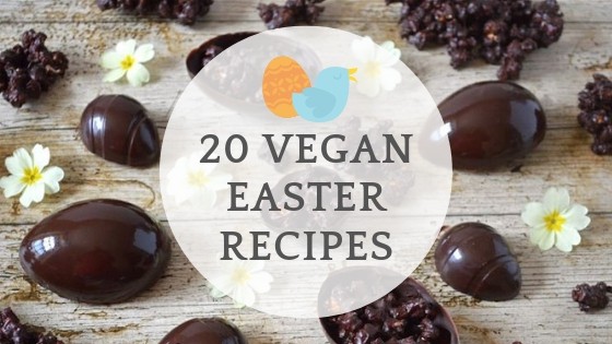 A blog banner that reads 20 Vegan Easter Recipes.