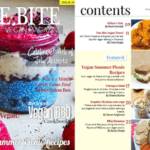 The front cover and contents page of One Bite Vegan Magazine