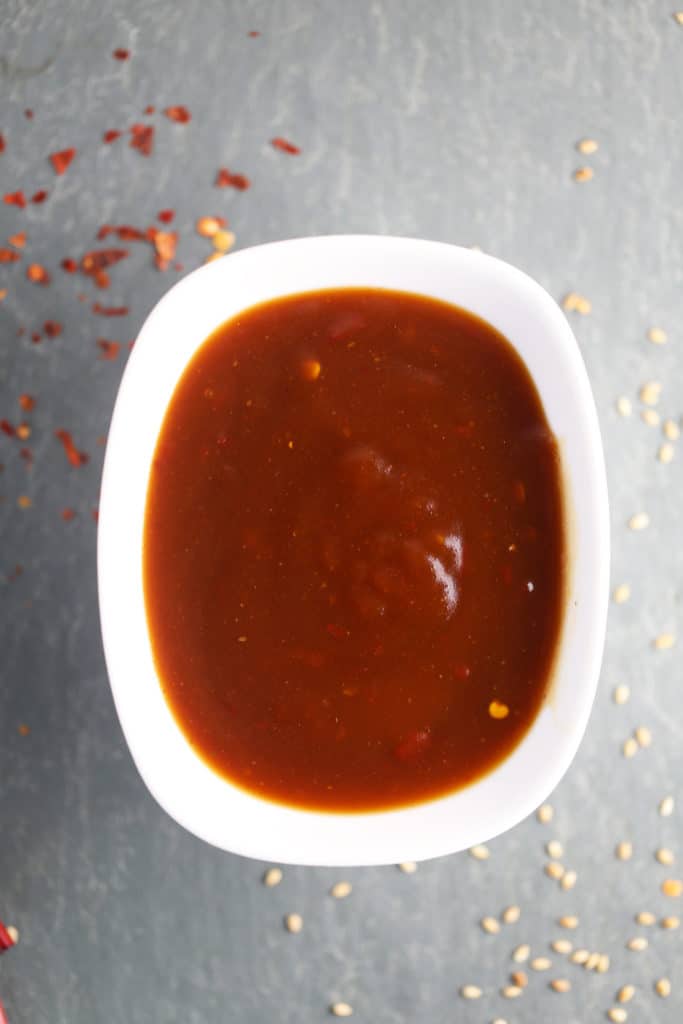 A bowl of General Tso's sauce