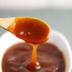 A spoon of General Tso's sauce