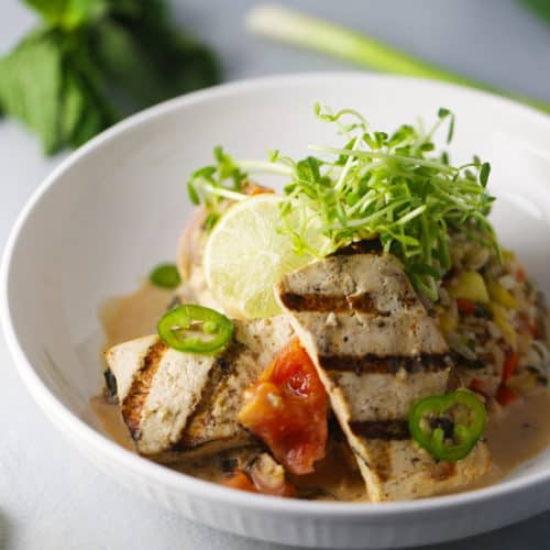 Tropical Coconut Marinade and Sauce for Grilled Tofu One Bite Vegan