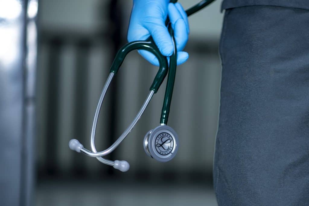 nurse holding a stethoscope