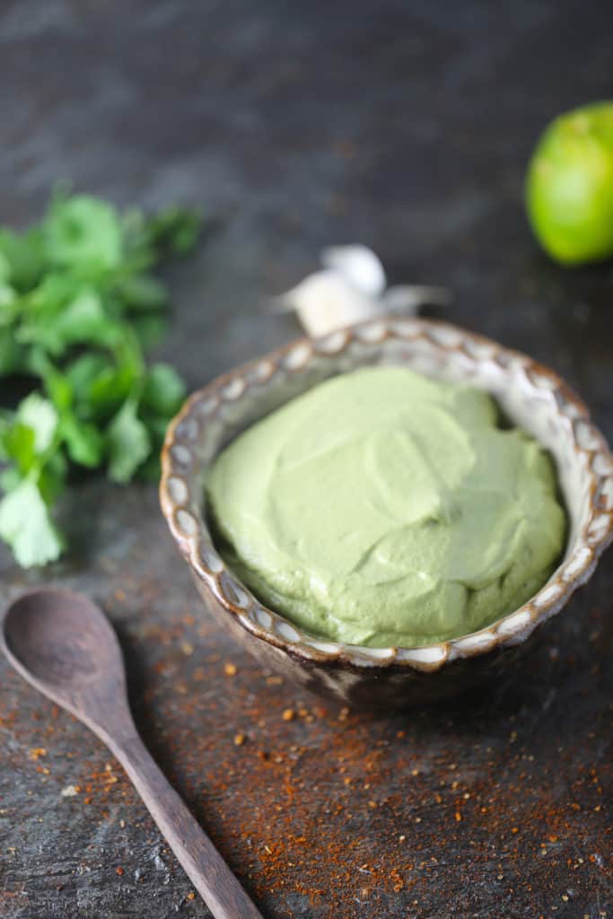 Creamy cilantro lime sauce