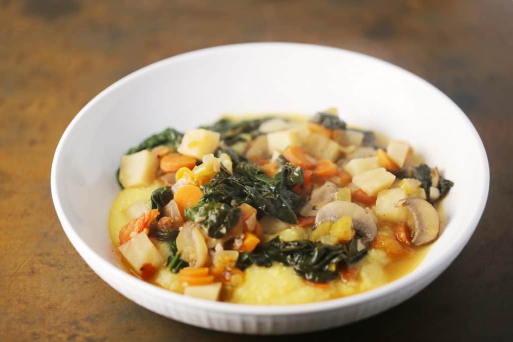 Mushroom, Celery Root, and Spinach Ragu One Bite Vegan