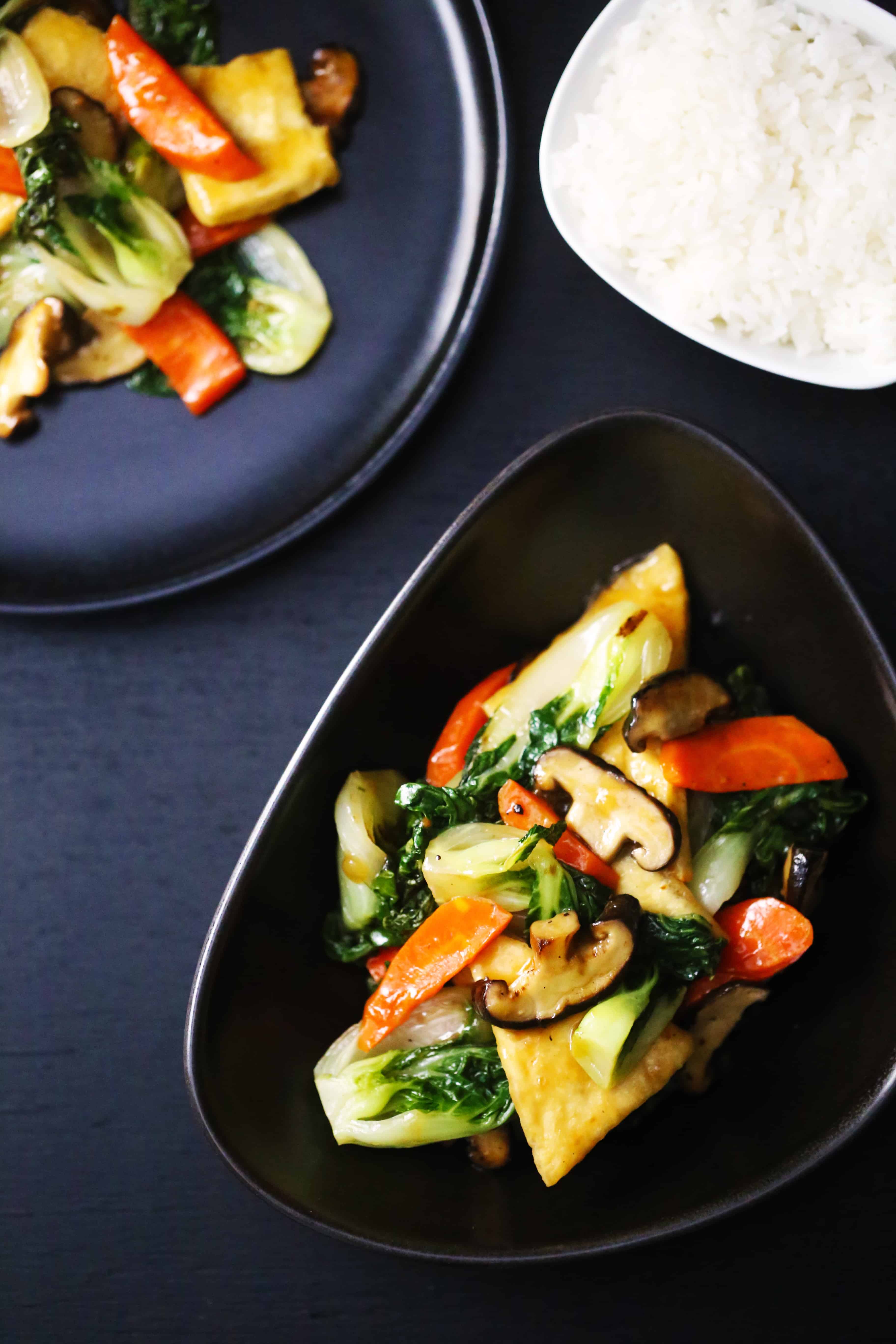 Stir-Fried Baby Bok Choy, Tofu, Shiitake Mushrooms, & Carrots | One ...