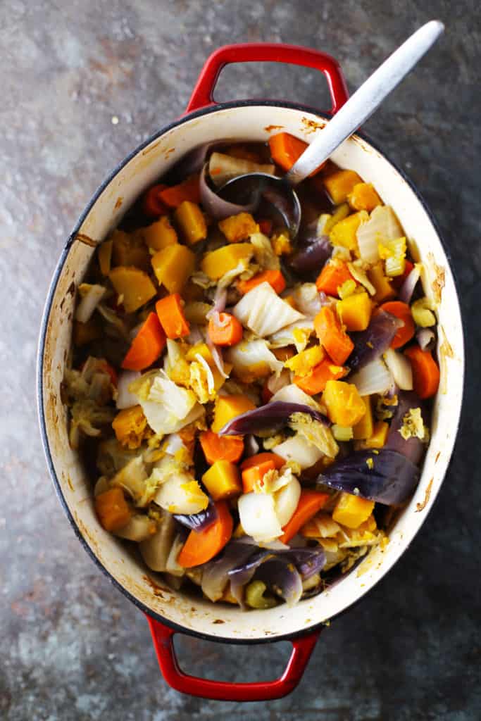 Vegan root vegetable stew
