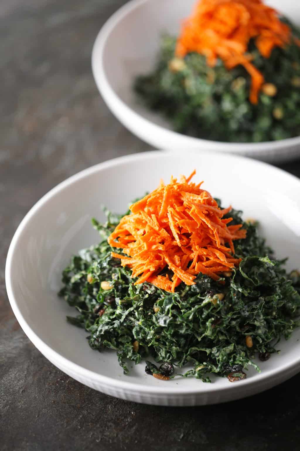 Kale & Carrot Salad One Bite Vegan