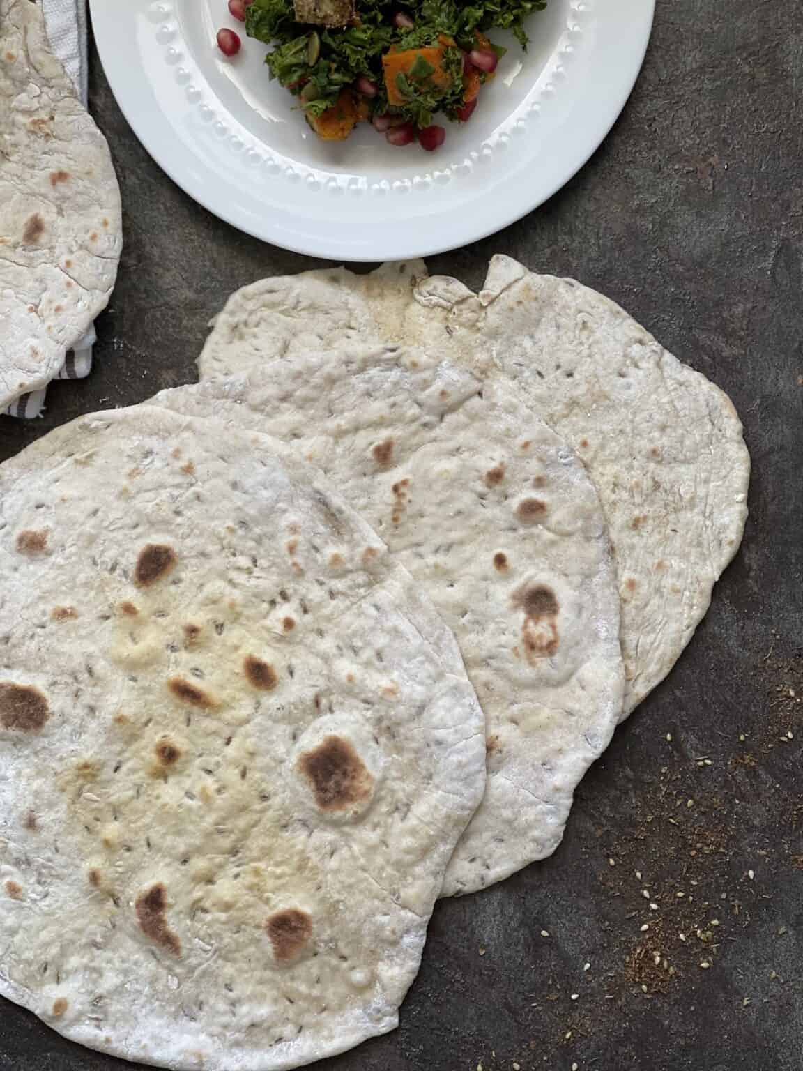 Cumin Spiked Flatbread One Bite Vegan
