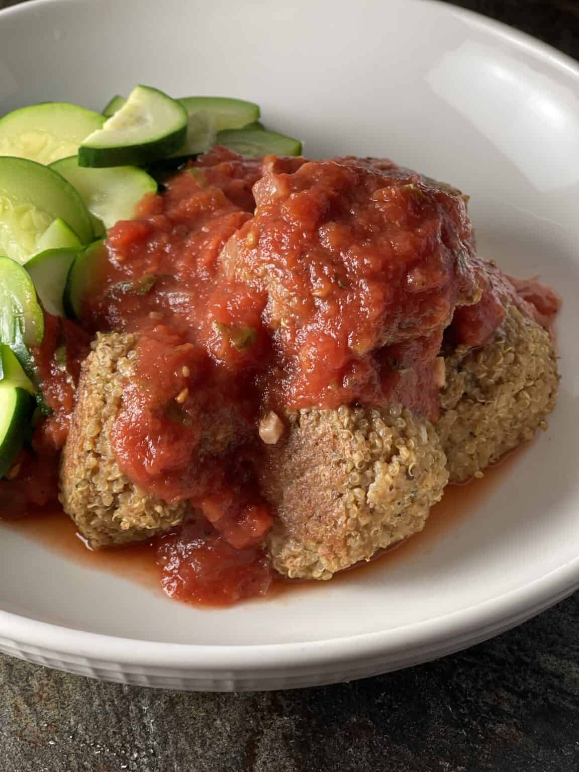 Quinoa and Eggplant Meatballs One Bite Vegan